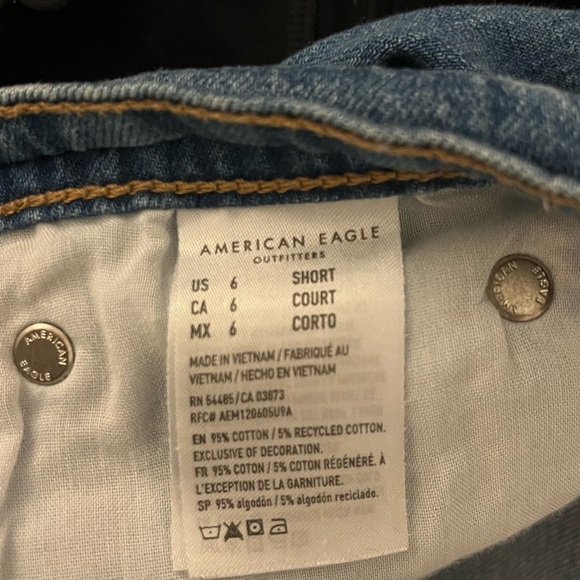 American Eagle Outfitters Distressed Blue Flare Jeans - Picture 4 of 4